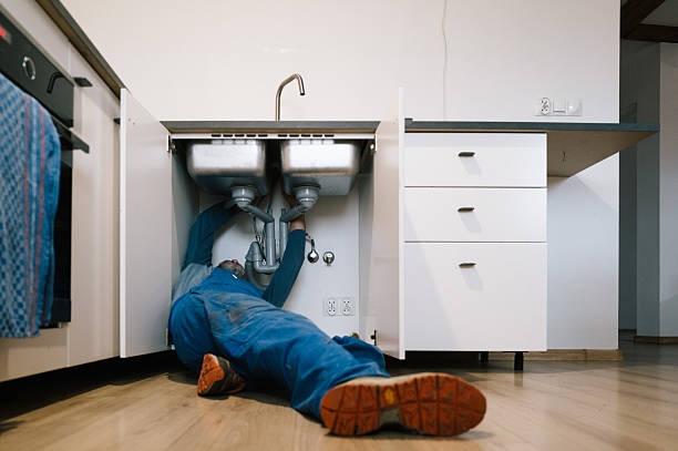 Professional Drain Cleaning technician working in Camden, OH